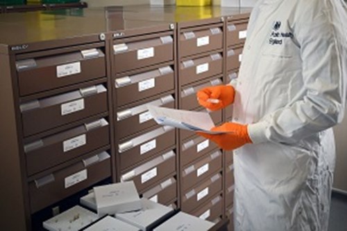 Scientist checking paperwork 